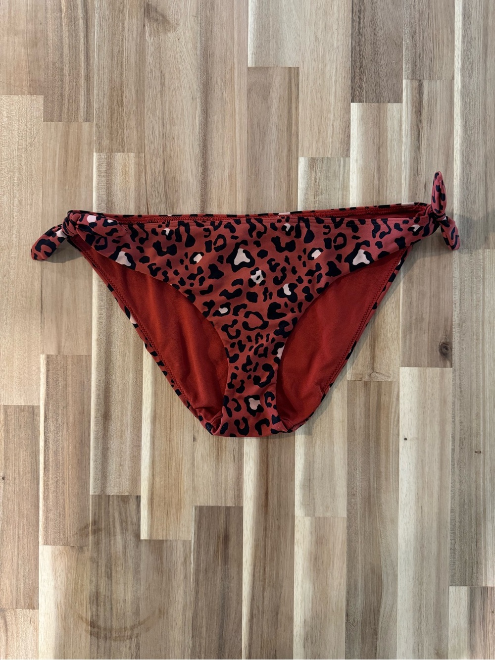 Rust Red and Leopard Print Bikini Bottoms Hollister size Medium